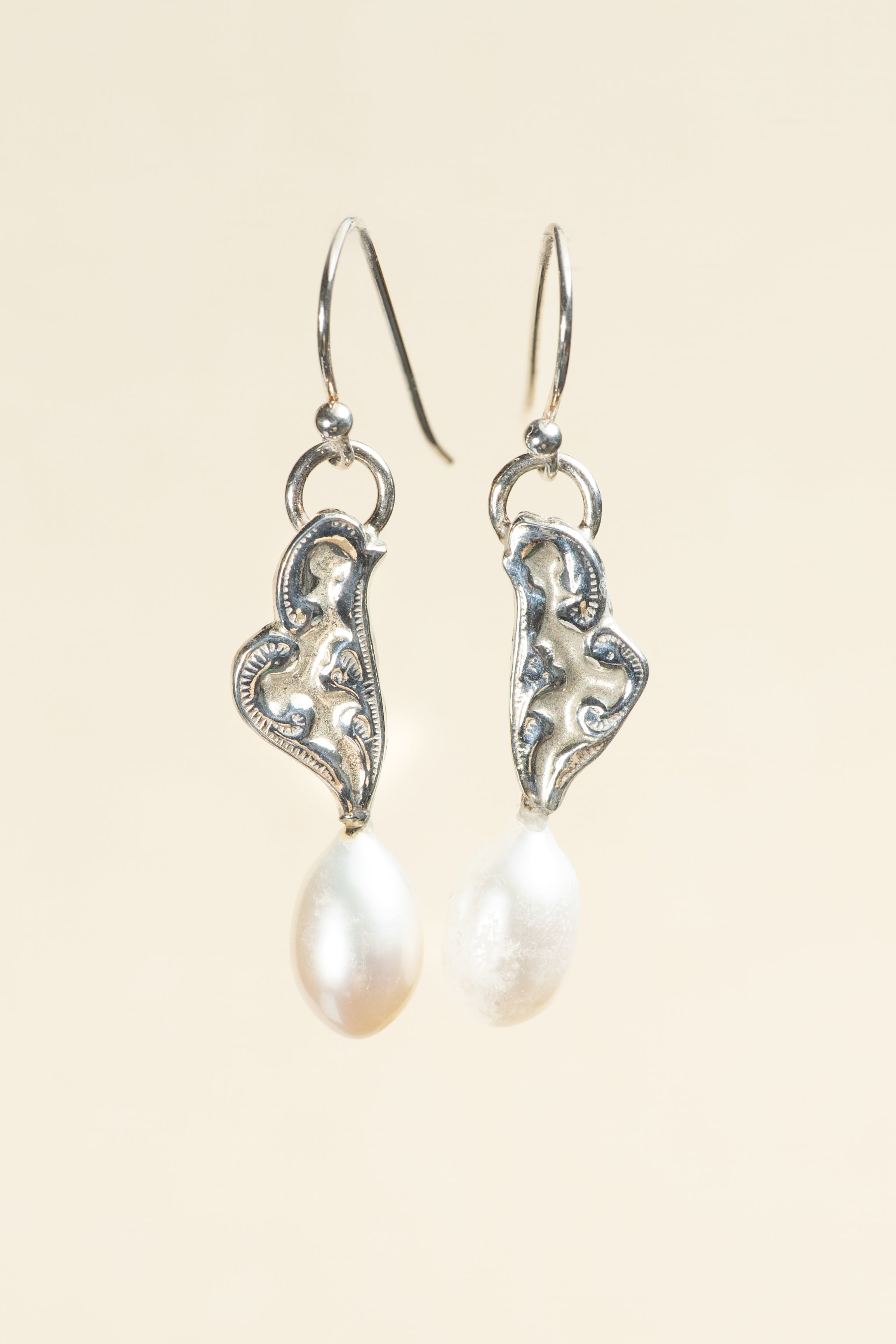 Art Nouveau Pearl Drop Earrings