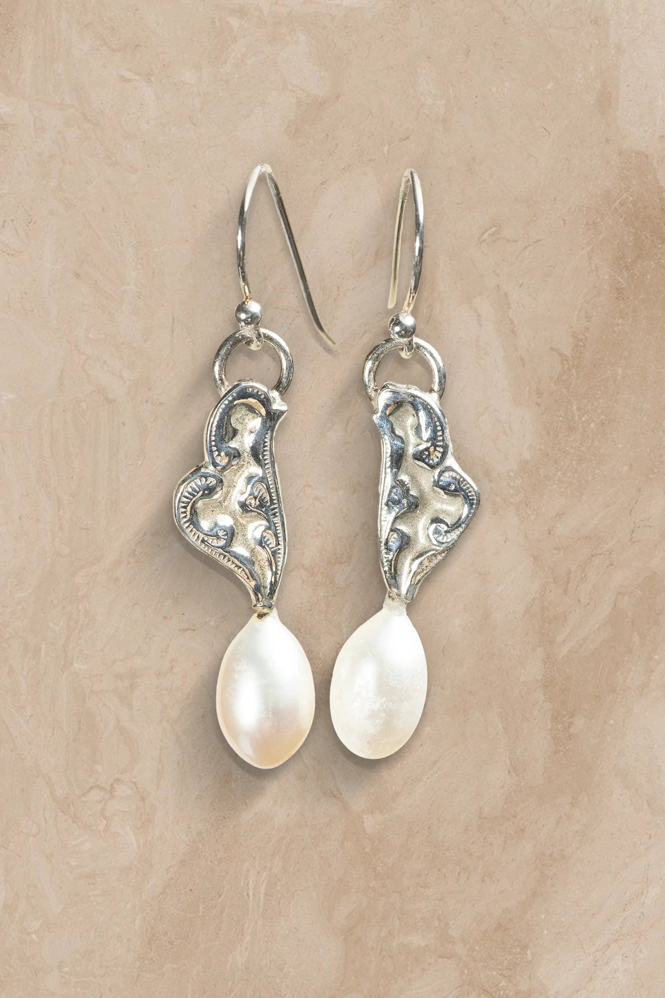 Art Nouveau Pearl Drop Earrings