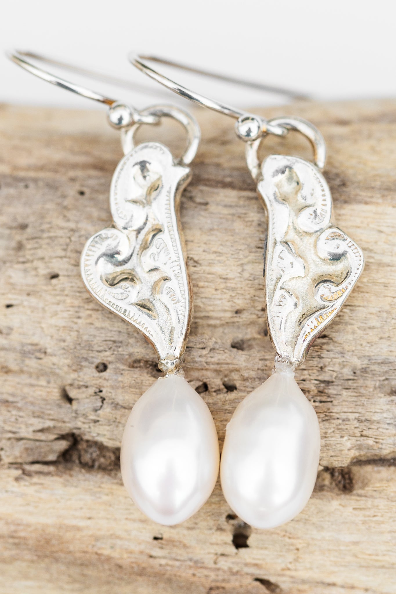 Art Nouveau Pearl Drop Earrings