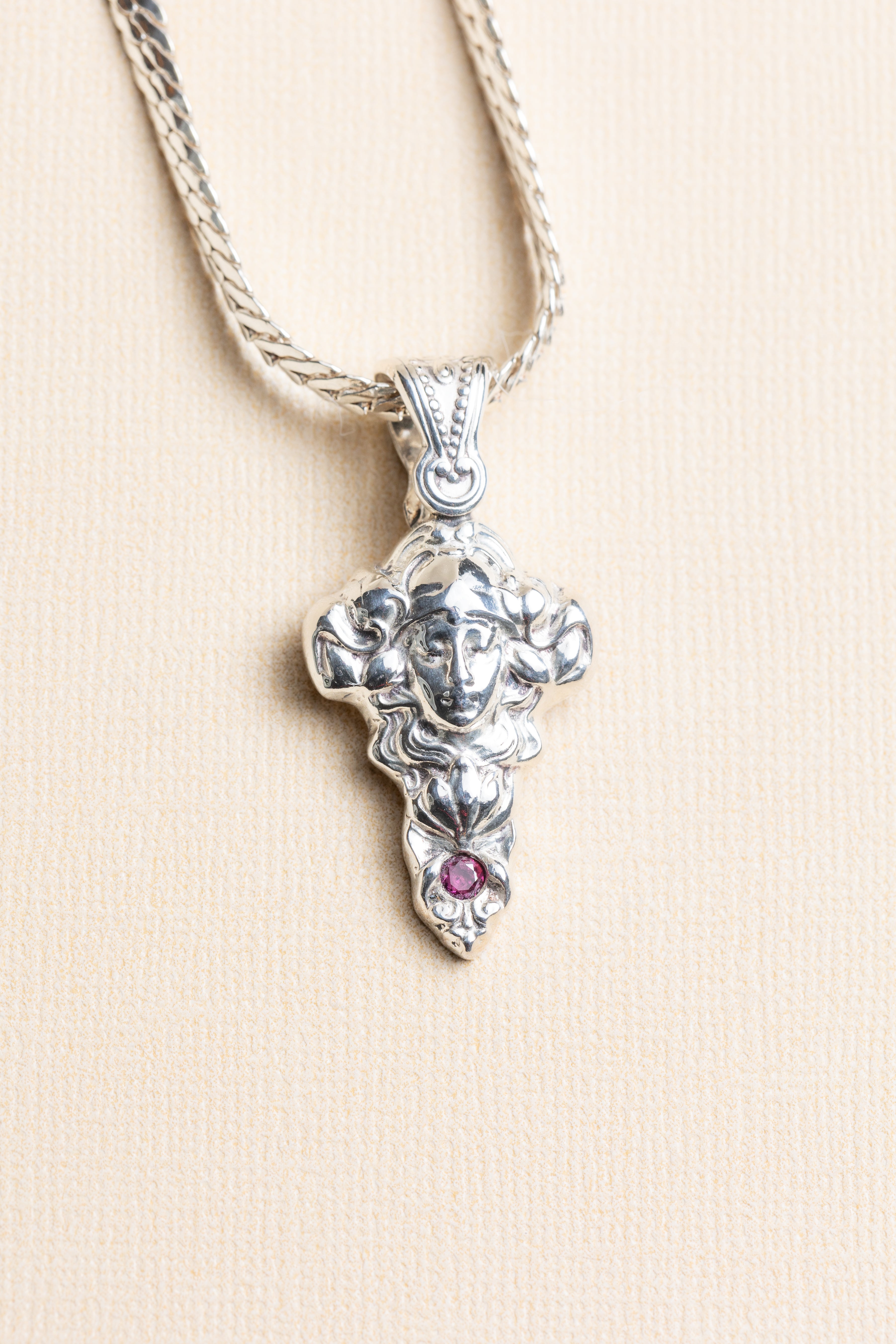 Art Nouveau Maiden Pendant