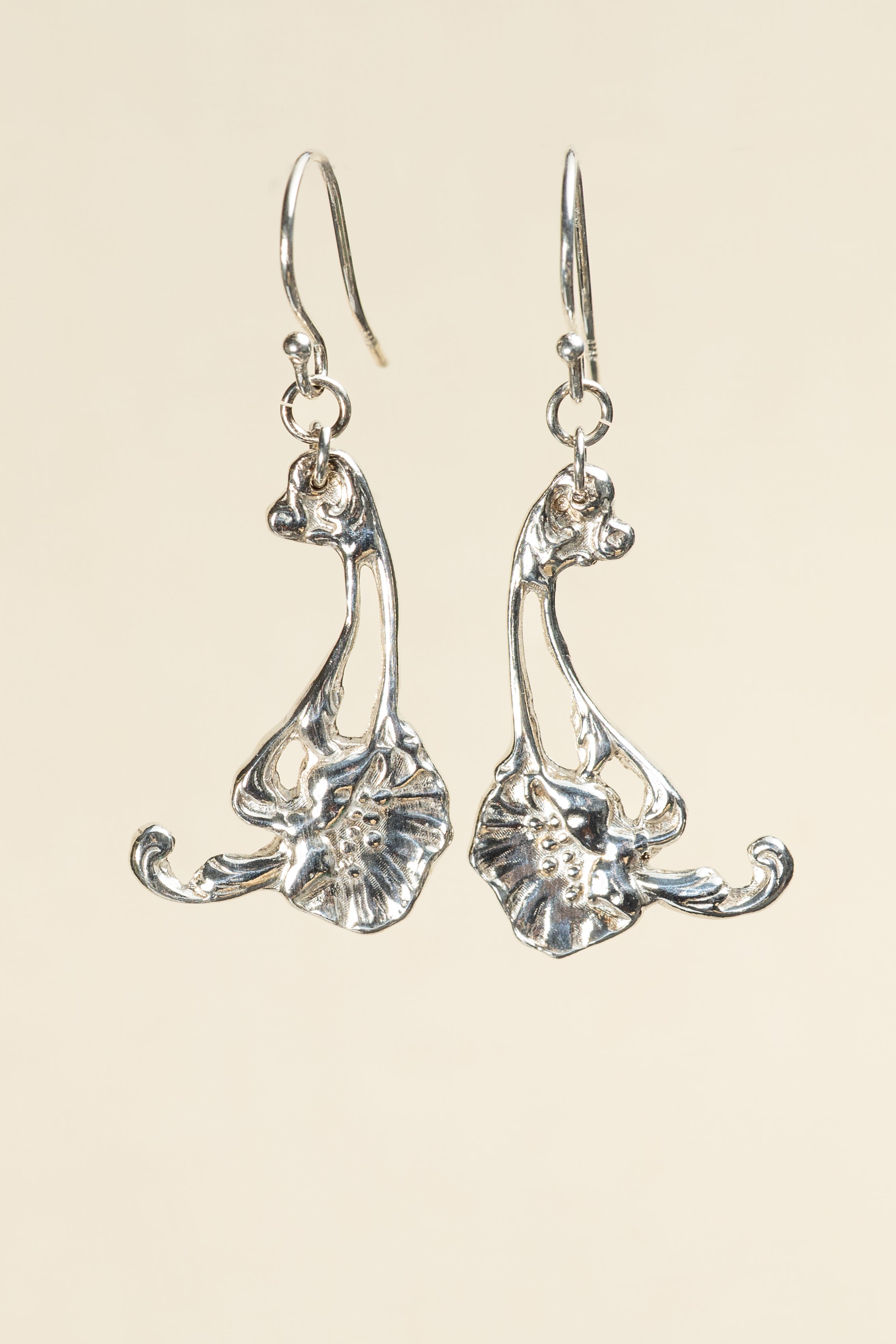 Art Nouveau Poppy Earrings