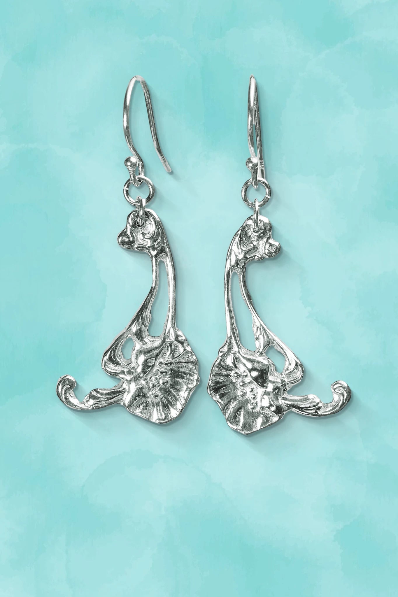 Art Nouveau Poppy Earrings