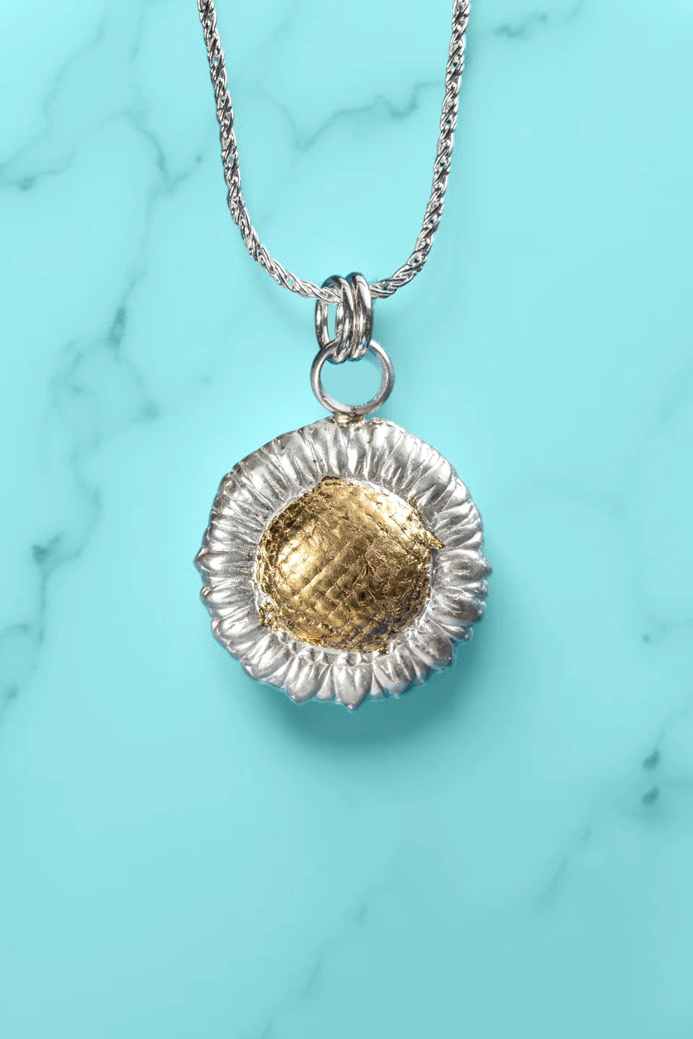 Golden Sunflower Pendant