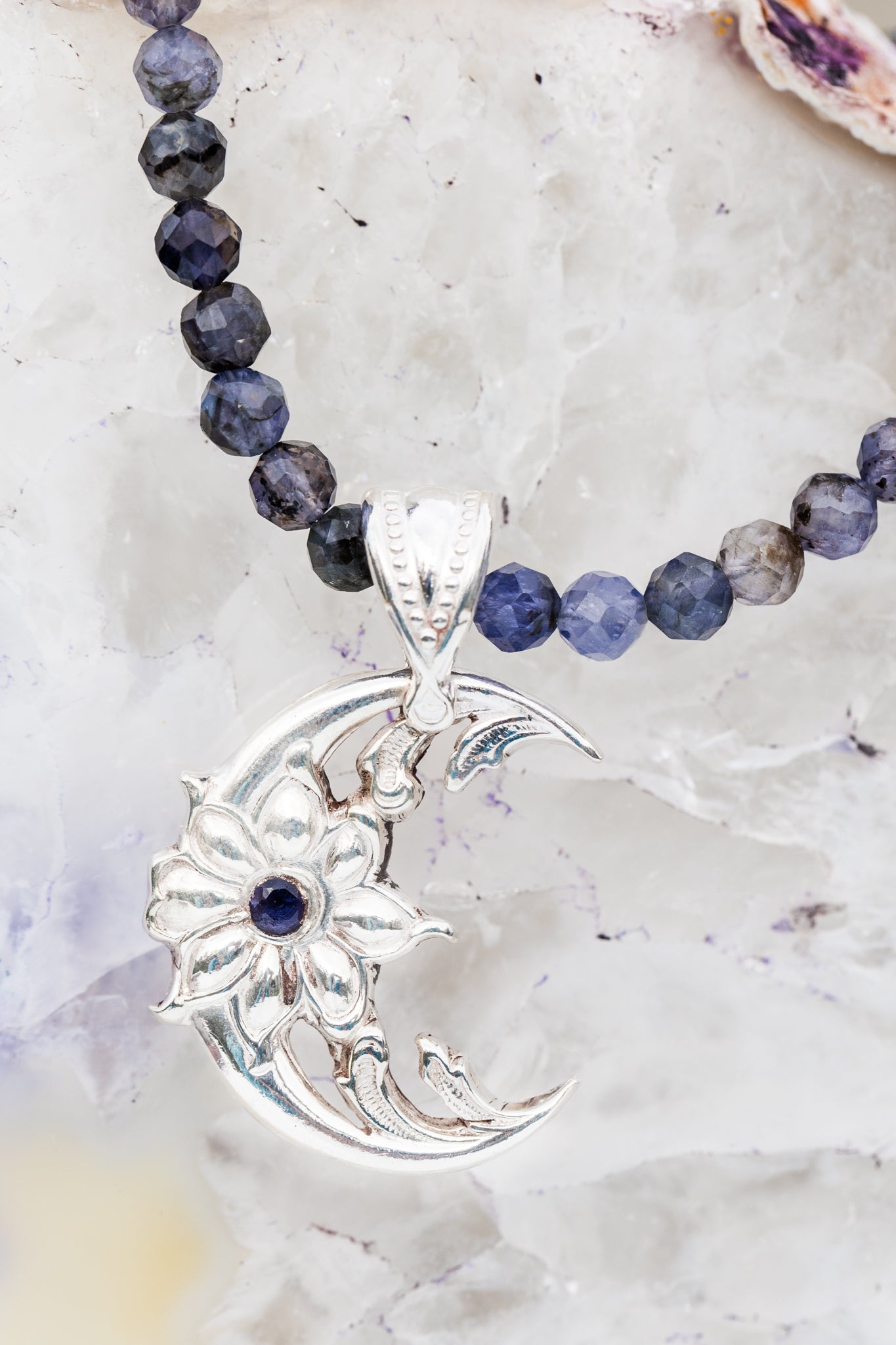 Flora Crescent Moon Pendant