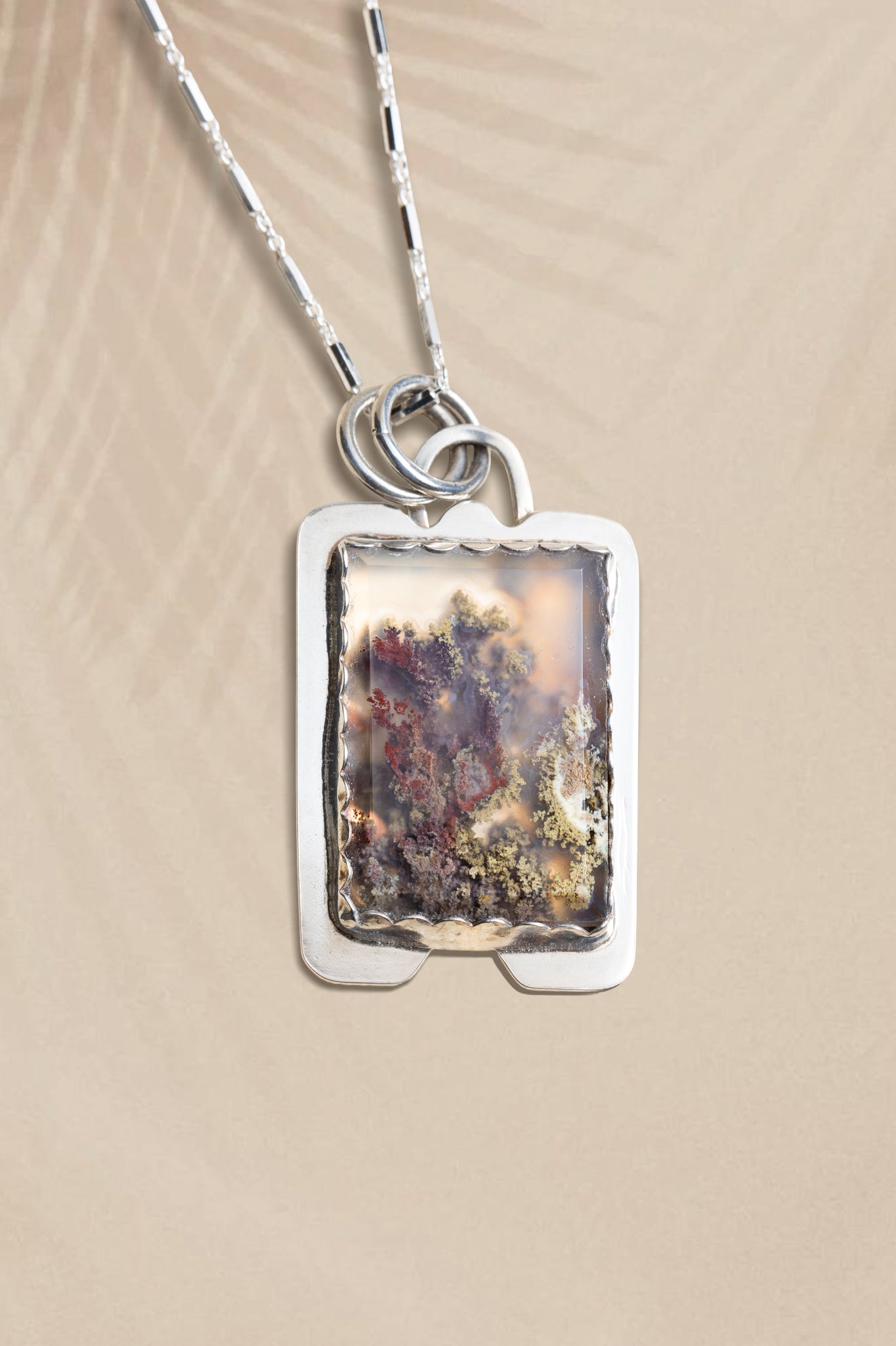 Forest Window Moss Agate Pendant