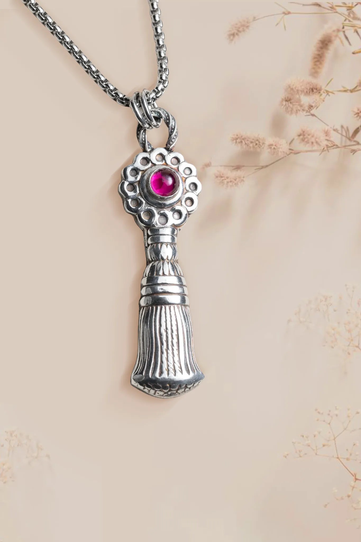 Tassel Pendant with Ruby
